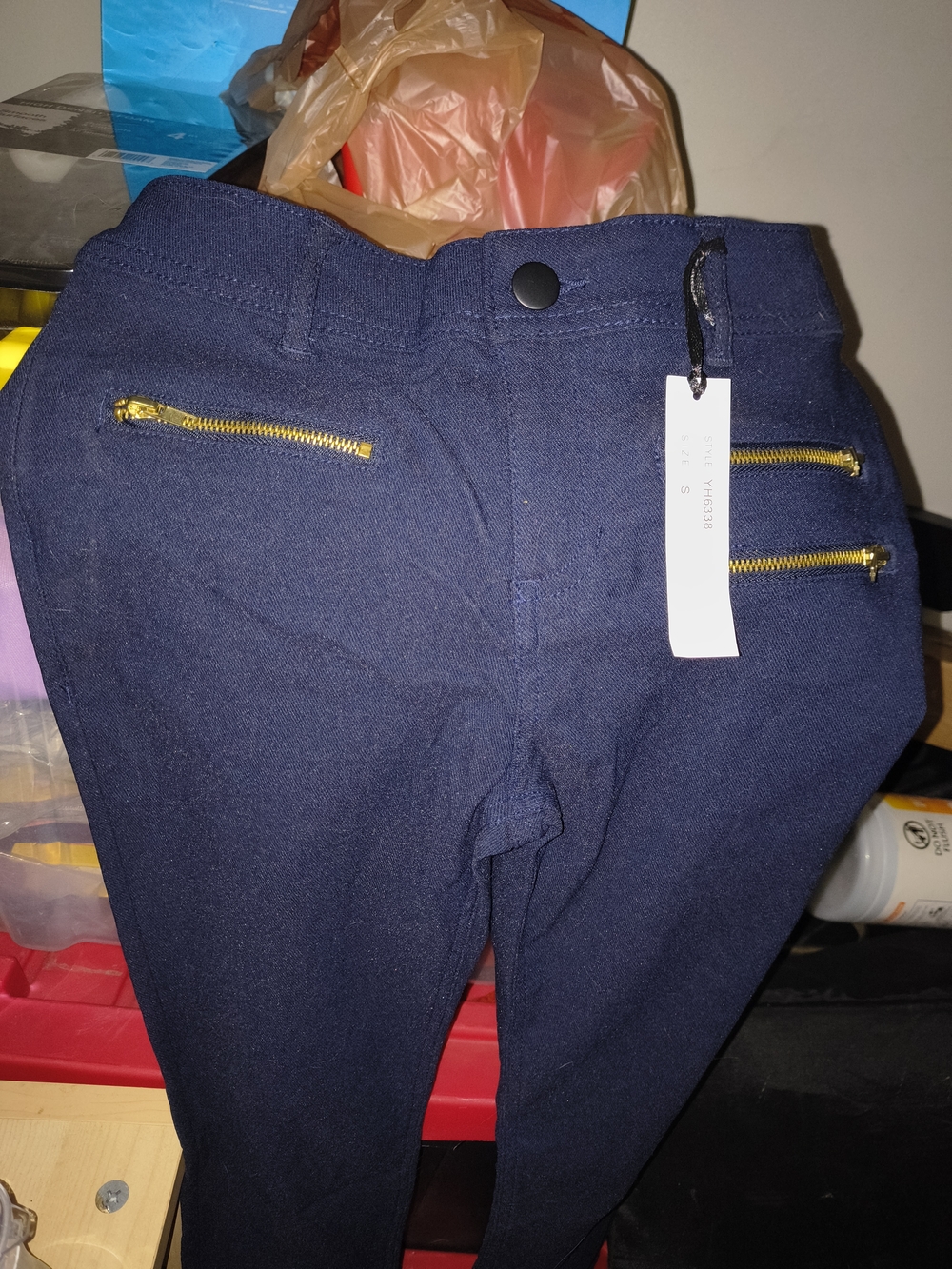 New "Megan" Navy Blue Slim Pants NWT Small